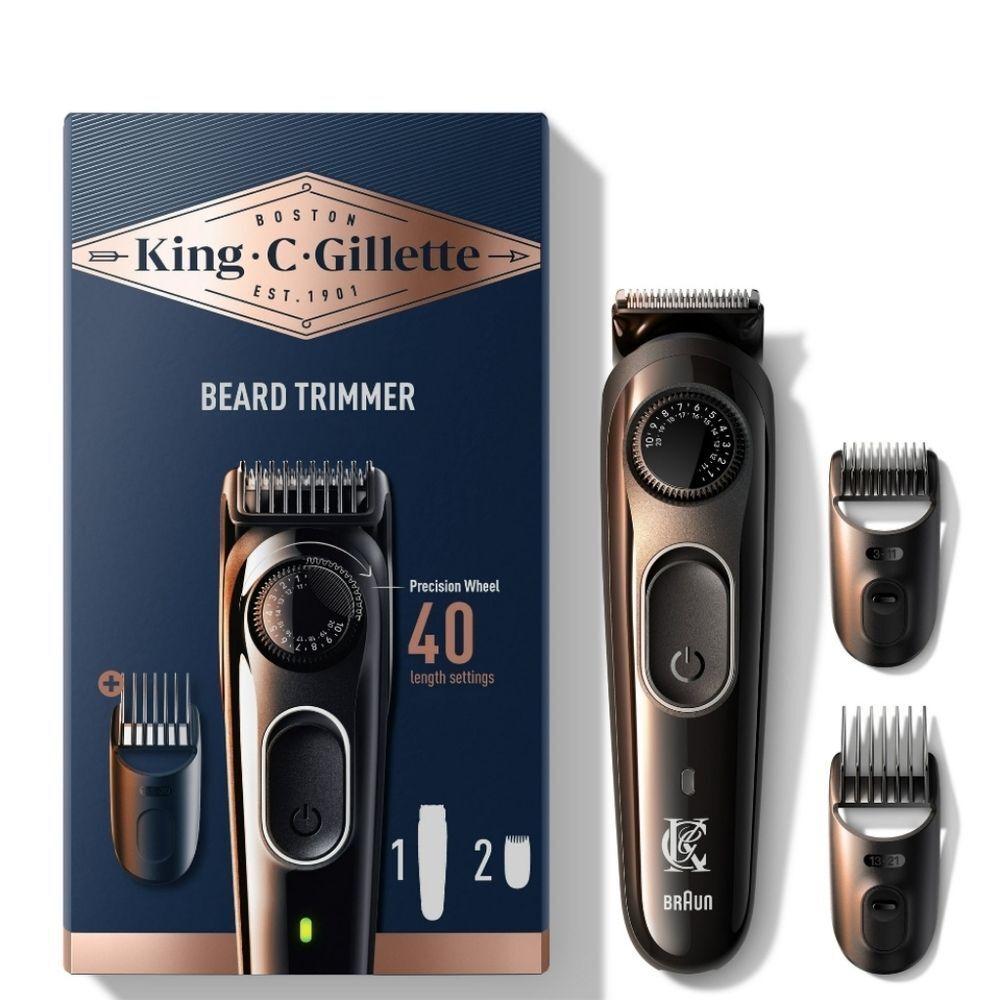 King C Gilette Cordless Beard Trimmer w/Attachments